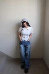 stud wide denim pt