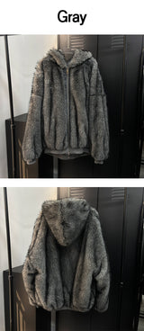 [Unisex] ファー2wayフードジャンパー(4color)