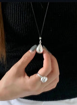 Silver 925 Bold Big Pumpkin Open Ring