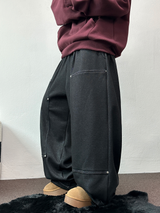 MINK🐻🧸RIVET STRING LONG WIDE PANTS 💙🖤2COLOR