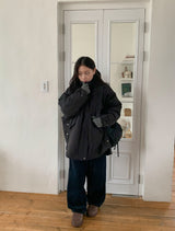 Shoel Hooded Half Duck Down Padded Jumper