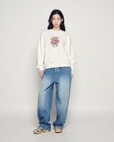 25FW WOMAN AC BEAR HEART SWEATSHIRT CREAM