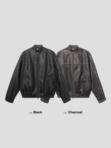 LMN ディープウォッシングレザークロップジャケット (2 colors)