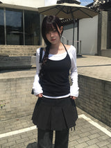 ラッキースエードプリーツラップスカート