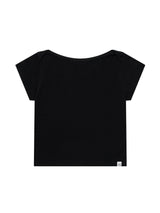 ベーシック エッセンシャル リブ ボートネックトップ(BLACK)