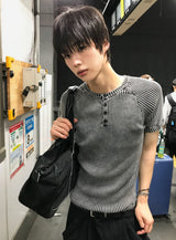 Washed Henley Knit
