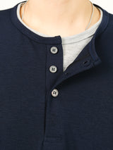 ROR ヘンリーネックレイヤードクロップTシャツ
