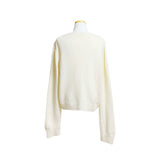 (2color) Rose Appliqué Lace Wool Cardigan