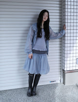 SHINING PUMPKIN MIDI SKIRT(BLUE)