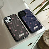 [MADE][Magsafe Glass Bumper Case] バラ刺繍ニットケース Rose Embroidered Knit Case Brown