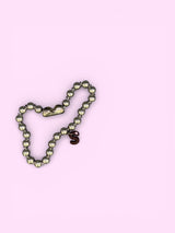 "S"ダークピーチクラッシュカスタムネックレス*金属アレルギー対応