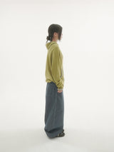 ブリックフィンガーホールワッフルフーディーTシャツ -3C