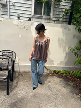 satin shirring top