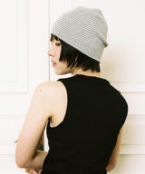 Twister Star Stripe Short Beanie - Grey/White