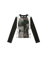 ブロックグラフィック LS Tシャツ _ BLACK