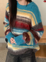 [unisex] Hadet Mohair Stripe Wool Knit