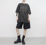 (Unisex) Defne レタリングボクシーTシャツ