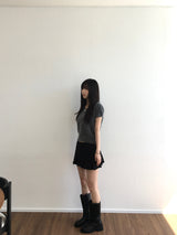 Vネックショートスリーブドニットウェア (3 colors)