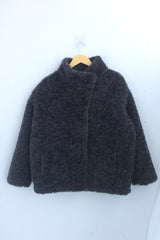 highneck puffy fur jacket