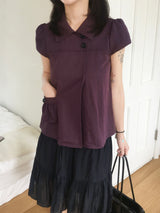 Mori two-button collar pocket blouse (4c)