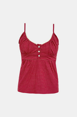 Checkered Lace Bustier Top
