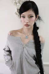 Flower love star necklace (Clear/Blue)