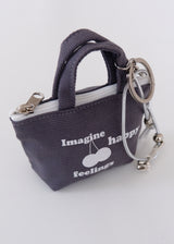 Mini Bag Silver Chain Key Ring_Grey