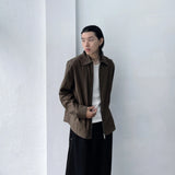 Mist Brown Zip Shirt Jacket