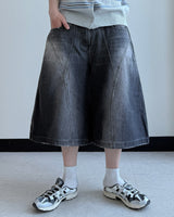 ヴェロカーブステッチバミューダデニムパンツ