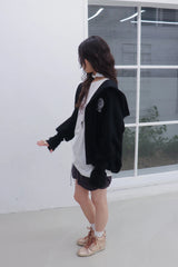 Academy Hood Cardigan (Black)