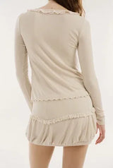 Jam shirring top - beige