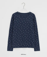 26SS★ [BAONHAUS] Sorea Flower Ribbed Long Sleeve Tee