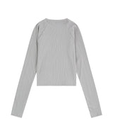 Ribbed Crop Long Sleeve - Grey