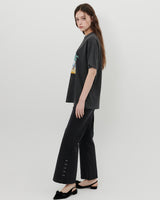 STUDS FLARED JEANS [BLACK]