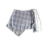 Check layered wrap skirt