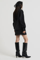 Sheer String Blouse, Black