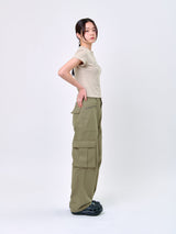 ZIP-POCKET CARGO PANTS_Khaki