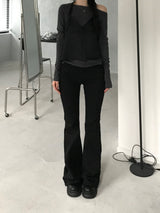 Lux cotton bootcut pants (2 colors)