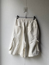 White Cargo Bermuda Pants