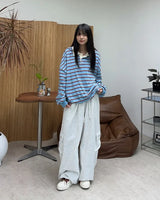 Pend Striped Collar Sweatshirt