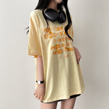 ルックルイラストレーションレタリングボクシーショートスリーブTシャツ