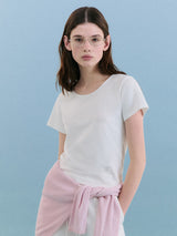 NUBASIC ラウンドネック Tシャツ ホワイト