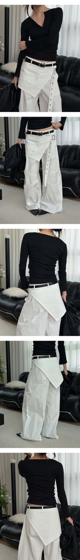 Soft high neck leather blouson jacket