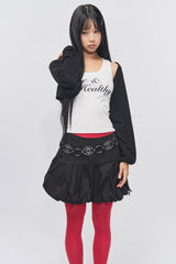 パフスリーブクッションボレロブラック