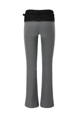 Lace combi bootcut pants