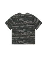 カモ パターン ベーシック ロゴ クロップ Tシャツ チャコール