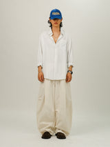 NL Non-Fade One Tuck Denim Linen Curved Pants