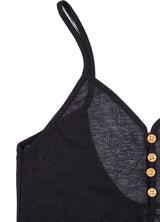 SEETHROUGH BUTTON SLEEVELESS_Black