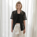 (BL-4320)RANO SEE THROUGH LACE SHIRT