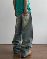 Sticker Print Denim Pants